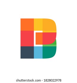 B letter logo colored brightly and vividly with colors overlay. You can use it in your corporate identity, children magazines, birthday posters, clothes design, and others. 