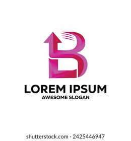 b letter logo colorful  gradient abstract vector illustration