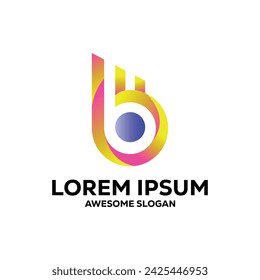 b letter logo colorful  gradient abstract vector illustration