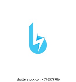 b letter logo, combine b letter and bolt icon