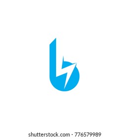 b letter logo, combine b letter and bolt icon