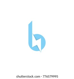 b letter logo, combine b letter and bolt icon