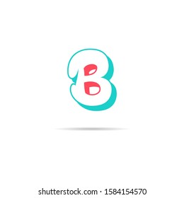 B letter logo comic font design vector template