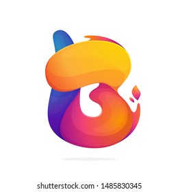 B letter logo consisting of fire flames. Font style, vector design template elements for your application or corporate identity.