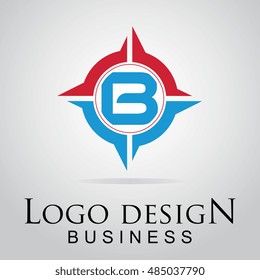 B letter logo in the cool circle. Vector design template for your business