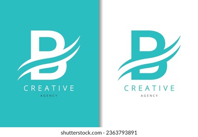 B Letter Logo Design mit Hintergrund und Creative Company Logo. Modern Lettering Fashion Design. Vektorgrafik