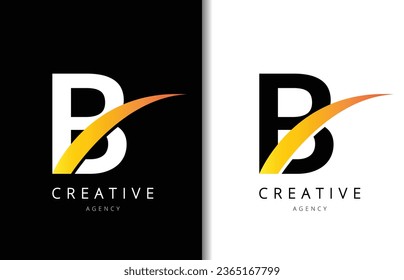 B Letter Logo Design with Background and Creative company logo. Modern Lettering Fashion Design. Vector illustration