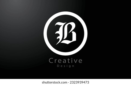 B Letter Logo Design. Black Paint Logo Leters Icon with Elegant Circle Vector Design.