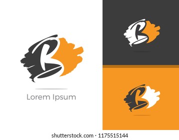 B letter logo design, letter B in brush stoke vector icon.