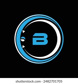 Diseño de logotipo de letra B con un diseño de logotipo de forma circular B. Diseño creativo del logotipo de la letra B. B diseño único.