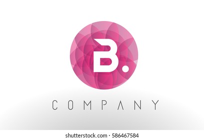 B Letter Logo Design with Circular Purple Rounded Pattern. 