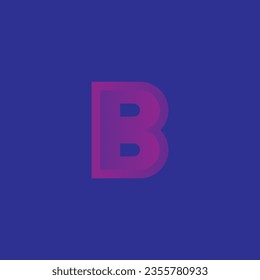 B letter logo design in colorful background