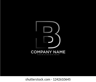 B Letter Logo Design Creative Paper Cut and Serif Font.