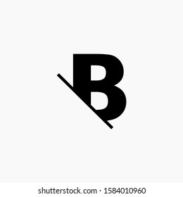 B Letter Logo Design with Creative Cut. simple design. graphic elegant and unique sliced design template Vector. - vector