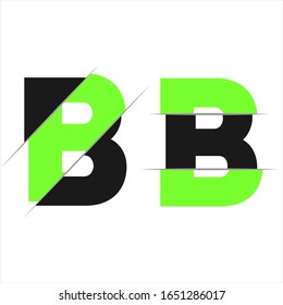 B Diseño de logotipo con fuente creativa de corte y serie.