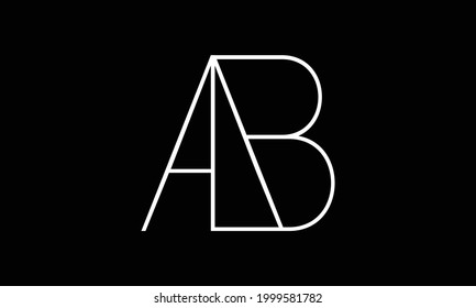 A b letter logo design creative ab letters icon Vector illustration