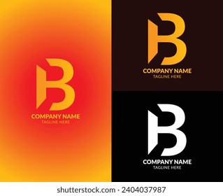  B Letter logo design. Creative Initial letter B logo. Negative space idea logotype. 