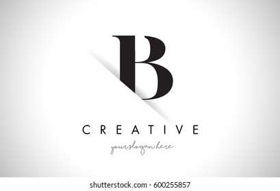 B Letter Logo Design with Creative Paper Cut and Serif Font.