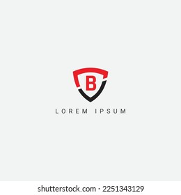 B letter logo design elegant trendy awesome artistic black and Red color initial based Monogram icon