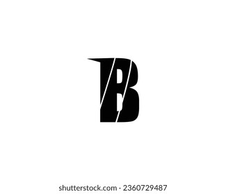 B letter logo design element in black color