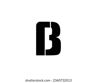 B-Buchstaben-Logo-Design-Element in schwarzer Farbe