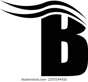 Elemento de diseño del logotipo de letra B en color negro