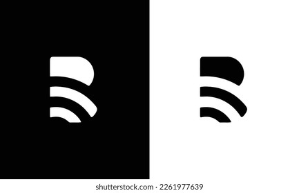 Diseño del logotipo de la letra B. Logo de la letra inicial B sobre fondo negro.