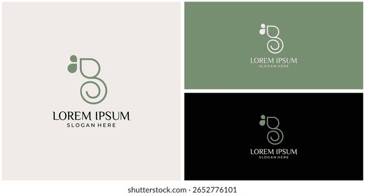 B letter logo design with luxurious and feminine style suitable for beauty products