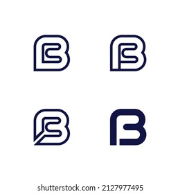 B Diseño del logotipo de letras y b con un concepto moderno. Plantilla de ilustración de letra de icono b vectorial