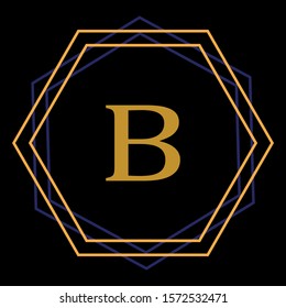 B letter Logo design on black background.simple logo design.