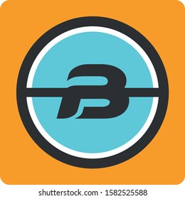 B letter logo design on orange background.A vector logo.