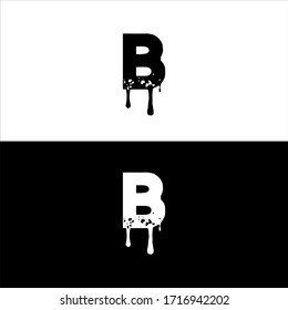 B letter logo design on black and white background