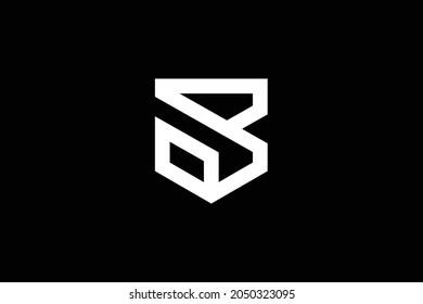 B letter logo design on luxury background. B monogram initials letter logo concept. SB icon design. BS elegant and Professional white color letter icon design on black background.