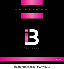 I & B Letter logo design with packaging design template