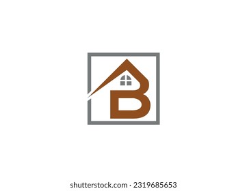 B letra Diseño de logotipo con plantilla de icono vectorial creativo moderno inmobiliario
