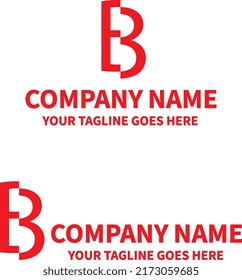 B Diseño de logotipo con arte sencillo. (color modificable Text).