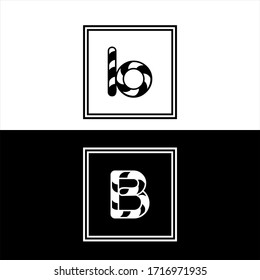 Diseño de logotipo de letra B con letra pequeña y letra mayúscula