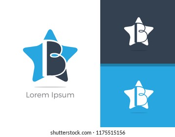 B letter logo design, letter B in star vector icon.