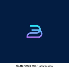 B letter logo design template elements. Modern abstract digital alphabet letter logo. Vector illustration. Technology letter logo.