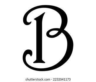 b letter logo design template