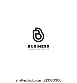 b letter logo design template