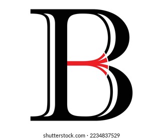 b letter logo design template