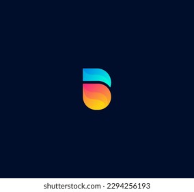 B letter logo design template elements. Modern abstract digital alphabet letter logo. Vector illustration. New Modern logo. 3D Colorful B letter logo.