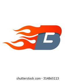 B letter logo design template. Fast fire speed vector unusual letter. Vector design template elements for your application or company.