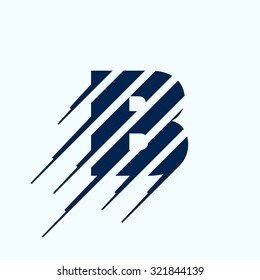 B letter logo design template. Fast speed vector unusual letter. Vector design template elements for your application or corporate identity.