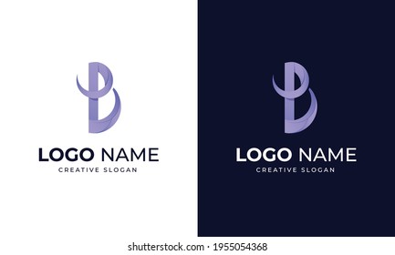 B Plantilla vectorial de diseño de logotipo de carta.