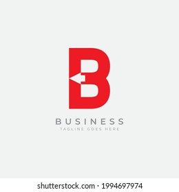 B Letter Logo Design Vektor mit Pfeil. Pfeilsymbol. Liefersymbol. Pfeilsymbol. Bogenvektor. Lieferservice-Logo. Forward, Finance, Speed, Marketing.