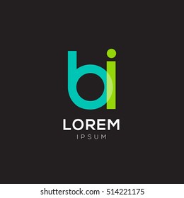 B & I Letter logo design vector element
