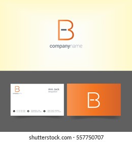 B Letter logo design vector element with Business card

