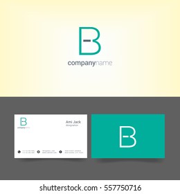 B Letter logo design vector element with Business card
